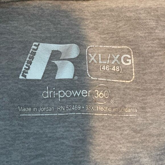 Russell Athletics Dri-Power 1/4 Zip Pullover Shirt Light Gray Lightweight Long S - Picture 3 of 5